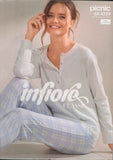 PIGIAMA DONNA SERAFINO PURO COTONE POIS QUADRI INFIORE ART.654229