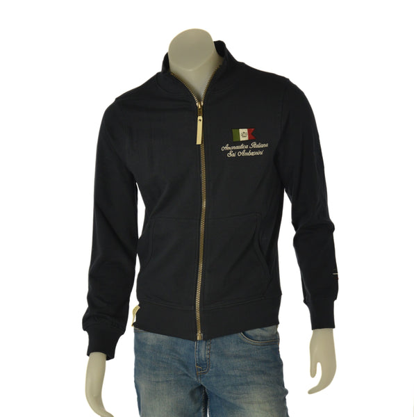 FELPA UOMO SAI AMBROSINI GARZATA COTONE FULL ZIP TASCHE LOGOART. ARE6FP031093U