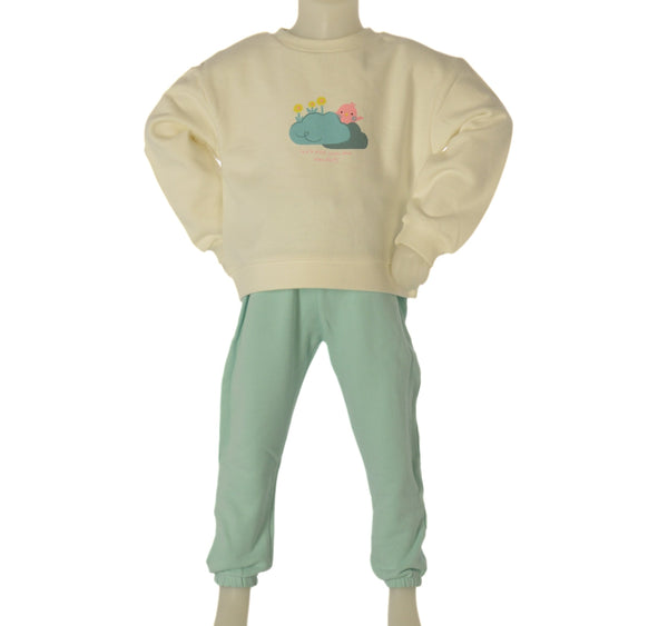 TUTA BIMBA ZIPPY FELPA PANTALONE GARZATA COTONE STAMPA ART. ZBGAP0601-26001