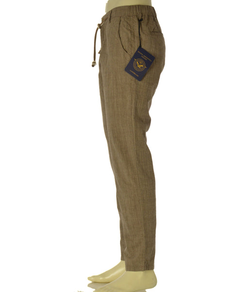 PANTALONE UOMO SAI AMBROSINI COTONE BOTTONE CERNIERA ELASTICO TASCHE ART. ARE6PT000622U