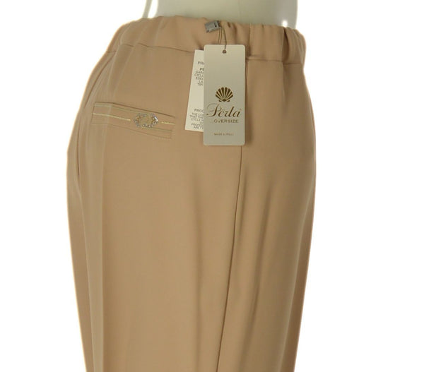 PANTALONE DONNA PERLA ELASTICO STRASS ELEGANTE VISCOSA ART. 2663