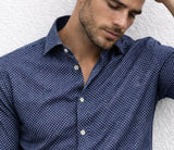 CAMICIA CORONA PURO COTONE MANICA LUNGA FANTASIA COLLO MEZZO FRANCESE VESTIBILTA REGAOLARE ART HUNT