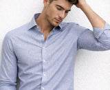 CAMICIA CORONA PURO COTONE MANICA LUNGA FANTASIA COLLO MEZZO FRANCESE VESTIBILTA REGAOLARE ART HUNT