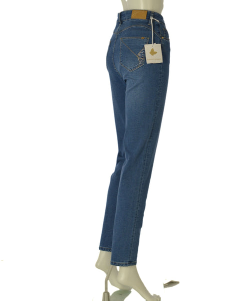 JEANS DONNA FLAVIA COSTANTI ELASTICIZZSTO LEGGERO CINQUE TASCHE STRASS ART. FC9292
