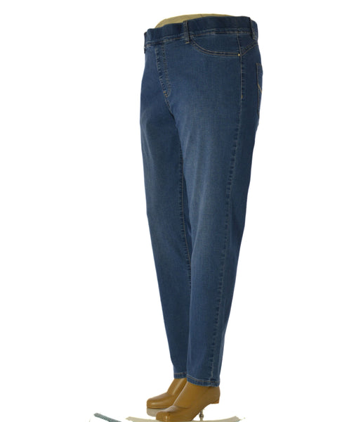 JEANS DONNA EMANUELA COSTA TAGLIE OVER JEGGINGS ELASTICIZZATO TASCHE STRASS ART. EC6886
