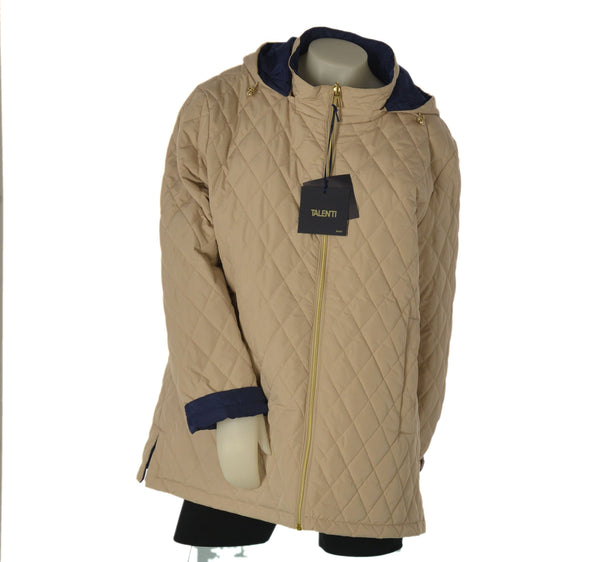 GIACCA DONNA TALENTI TRAPUNTATA REVERSIBILE TAGLIE OVER CAPPUCCIO ZIP TASCHE ART. TB37