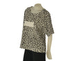 T-SHIRT DONNA BASILE MANICA CORTA JERSEY COTONE FANTASIA ANIMALIER STRASS LOGO ART. BEW237