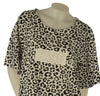 T-SHIRT DONNA BASILE MANICA CORTA JERSEY COTONE FANTASIA ANIMALIER STRASS LOGO ART. BEW237