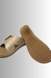 CIABATTE INBLU DONNA TOMAIA ECOPELLE SUOLA VERA PELLE TRASPIRANTE FIBBIA IN FINTO OSSO SUOLA 4CM ART FT000020