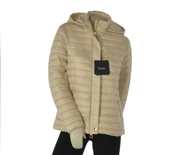 GIACCA DONNA TALENTI TRAPUNTATA CAPPUCCIO ZIP BOTTONI ART. TB40