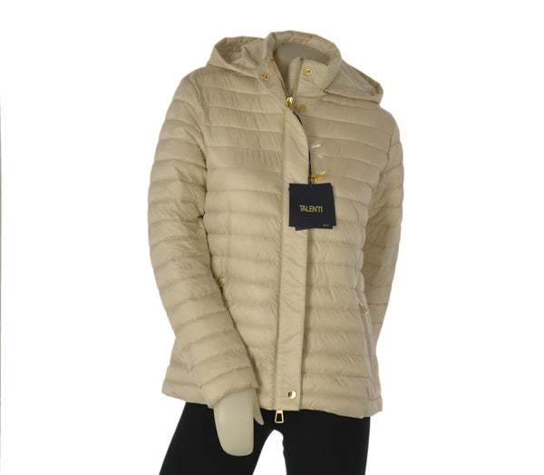 GIACCA DONNA TALENTI TRAPUNTATA CAPPUCCIO ZIP BOTTONI ART. TB40