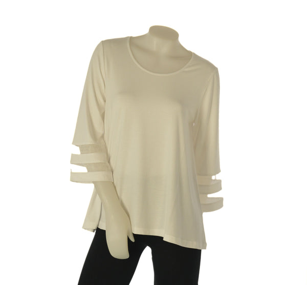 MAGLIA DONNA BARBARELLA VISCOSA MANICA 3/4 INSERTI IN TULLE ART. 1169M