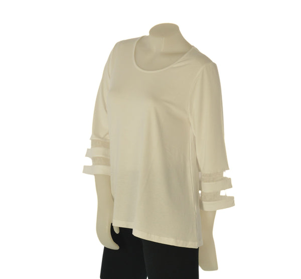 MAGLIA DONNA BARBARELLA VISCOSA MANICA 3/4 INSERTI IN TULLE ART. 1169M