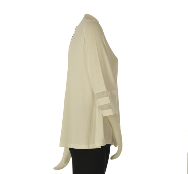 MAGLIA DONNA BARBARELLA VISCOSA MANICA 3/4 INSERTI IN TULLE ART. 1169M