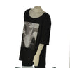 T-SHIRT DONNA SOPHIA TAGLIE OVER SCOLLO A GIRO COTONE STAMPA STRASS ART 26073