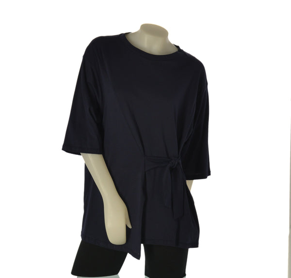 T-SHIRT DONNA SOPHIA TAGLIE OVER MANICA 3/4 GIROCOLLO NODO COTONE ART. 26122