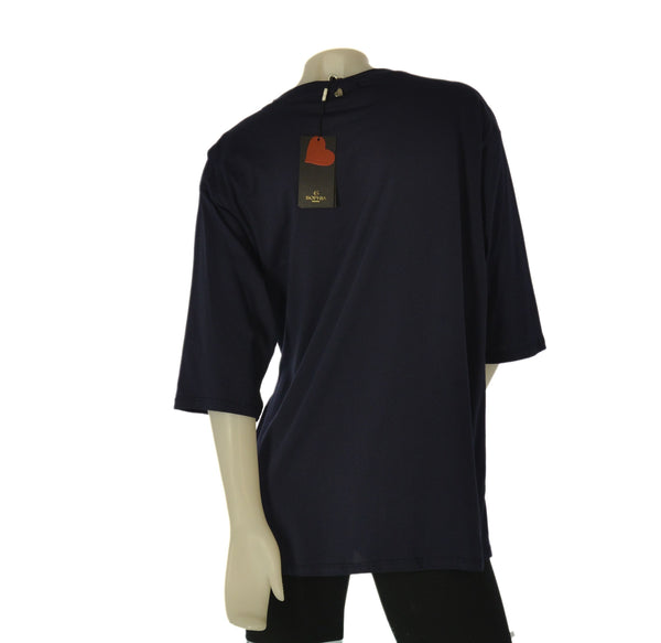 T-SHIRT DONNA SOPHIA TAGLIE OVER MANICA 3/4 GIROCOLLO NODO COTONE ART. 26122