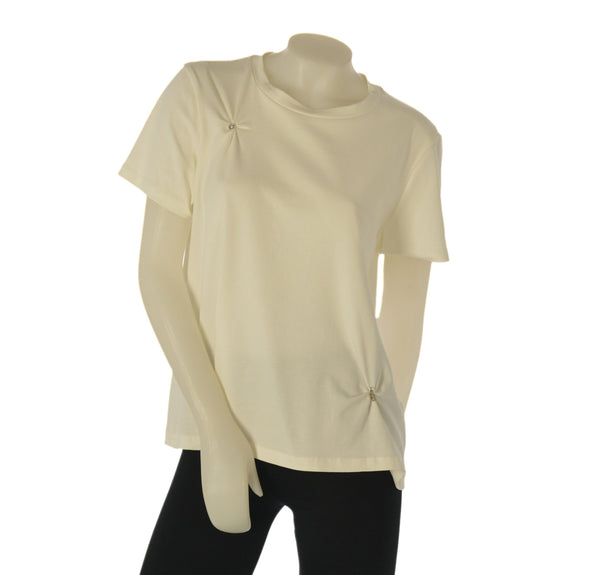 T-SHIRT DONNA LAURA BIAGIOTTI GIROCOLLO STRASS COTONE ART. 26P1417