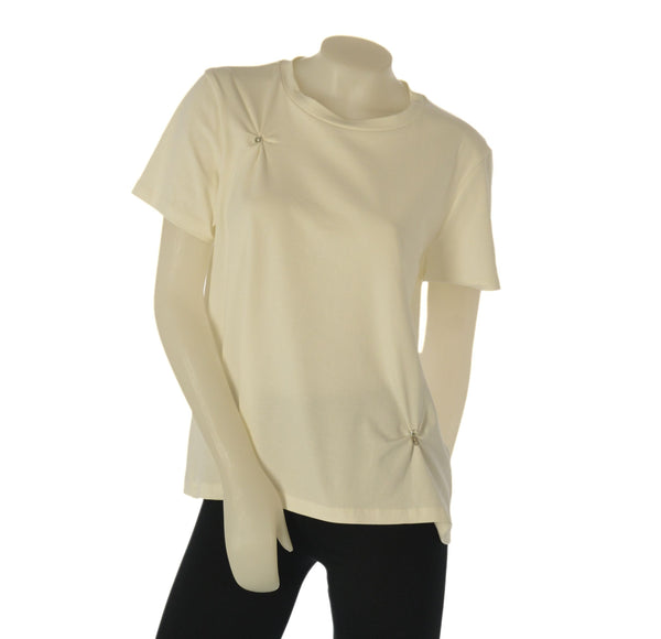 T-SHIRT DONNA LAURA BIAGIOTTI GIROCOLLO STRASS COTONE ART. 26P1417