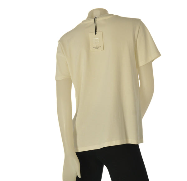 T-SHIRT DONNA LAURA BIAGIOTTI GIROCOLLO STRASS COTONE ART. 26P1417