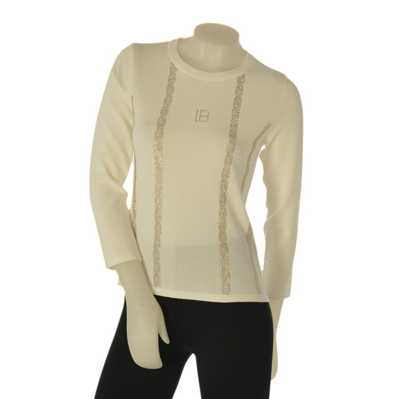 MAGLIA DONNA LAURA BIAGIOTTI MANICA 3/4  GIROCOLLO STRASS VISCOSA ART. 26P2901
