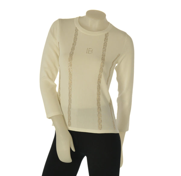 MAGLIA DONNA LAURA BIAGIOTTI MANICA 3/4  GIROCOLLO STRASS VISCOSA ART. 26P2901
