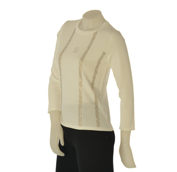 MAGLIA DONNA LAURA BIAGIOTTI MANICA 3/4  GIROCOLLO STRASS VISCOSA ART. 26P2901