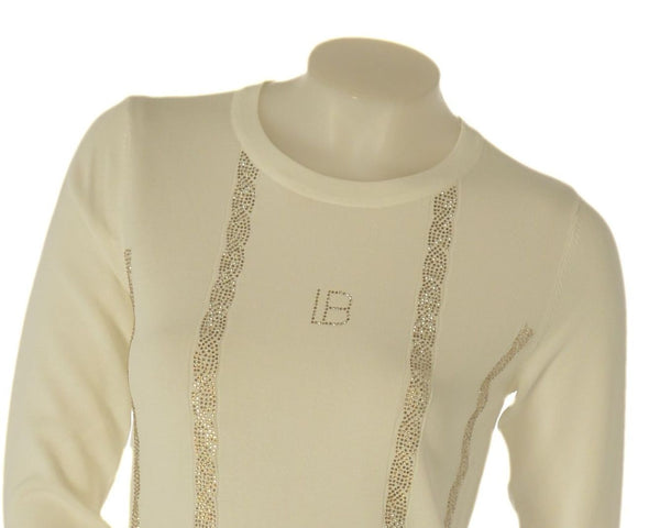 MAGLIA DONNA LAURA BIAGIOTTI MANICA 3/4  GIROCOLLO STRASS VISCOSA ART. 26P2901