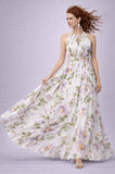 ABITO ABBA ELEGANTE VOILE A FIORI SCOLLATURA CON GOCCIA GONNA MORBIDA FASCIA ELASTICIZZATA DIETRO ART 1595