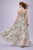 ABITO ABBA ELEGANTE VOILE A FIORI SCOLLATURA CON GOCCIA GONNA MORBIDA FASCIA ELASTICIZZATA DIETRO ART 1595