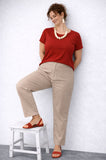 PANTALONE LUISA VIOLA COTONE GAMBA MORBIDA VESTIBILITA OVER  ELASTICO DIETRO ART P569F