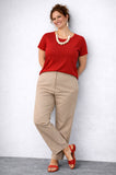 PANTALONE LUISA VIOLA COTONE GAMBA MORBIDA VESTIBILITA OVER  ELASTICO DIETRO ART P569F
