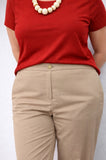 PANTALONE LUISA VIOLA COTONE GAMBA MORBIDA VESTIBILITA OVER  ELASTICO DIETRO ART P569F