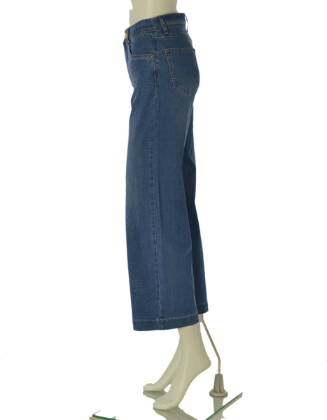JEANS DONNA EMANUELA COSTA CINQUE TASCHE PALAZZO STRASS ART. EC6874