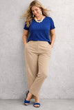 PANTALONI DONNA LUISA VIOLA CALINE SATIN DI COTONE GFASCETTA IN VITA CON DOPPIO BOTTONE GAMBA MORBIDA ART P12F01348