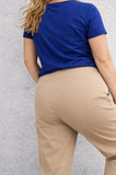 PANTALONI DONNA LUISA VIOLA CALINE SATIN DI COTONE GFASCETTA IN VITA CON DOPPIO BOTTONE GAMBA MORBIDA ART P12F01348