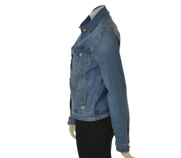 GIUBBETTO JEANS DONNA EMANUELA COSTA ELASTICIZZATO STRASS TASCHINI BOTTONI ART. EC8054