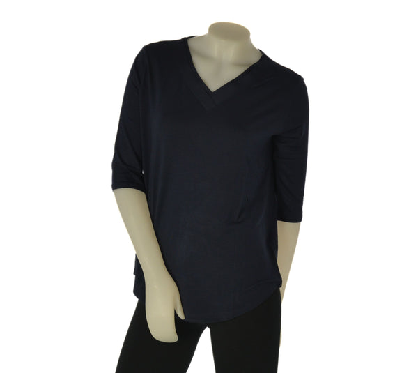MAGLIA DONNA RAGNO SCOLLO A V MANICHE 3/4 JERSEY VISCOSA ART.DS48TW