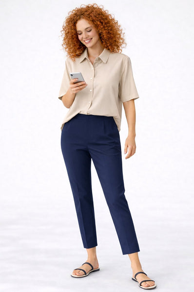 PANTALONI DONNA RAGNO ELASTICO STRAIGHT CAVIGLIA ART.DS41PO