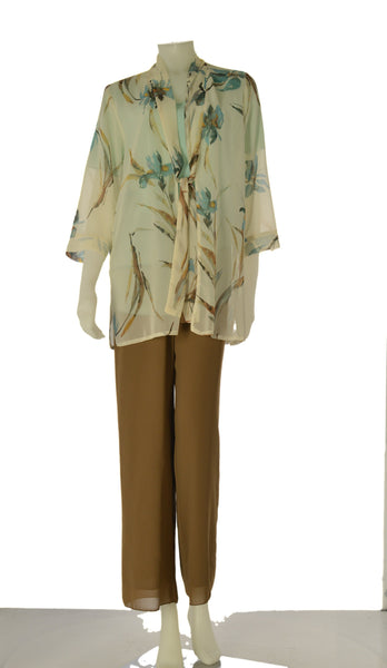 COMPLETO ELEGANTE DONNA GABRIELLA TRE PEZZI PANTALONE CASACCA BLUSA ART. GAIA