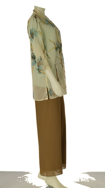 COMPLETO ELEGANTE DONNA GABRIELLA TRE PEZZI PANTALONE CASACCA BLUSA ART. GAIA