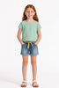 SHORT RAGAZZA BOTTONI JEANS LEGGERO ARRICCIATO CINTURA MARCA LOSAN ART. 31G-6008AL