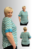 MAGLIA DONNA GAIA PIU TAGLIE OVER MANICA CORTA GIROCOLLO FANTASIA ART. 501