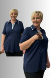 POLO DONNA ELISA CASTELLI TAGLIE OVER MANICHE CORTE SPACCHI ART. 1450