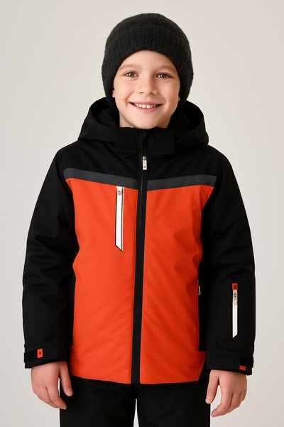 GIACCA SCI  RAGAZZO ZIP CAPPUCCIO IMPERMEABILE IDROREPELLENTE TRASPIRANTE ANTIVENTO MARCA BRUGI ART.J813T22K