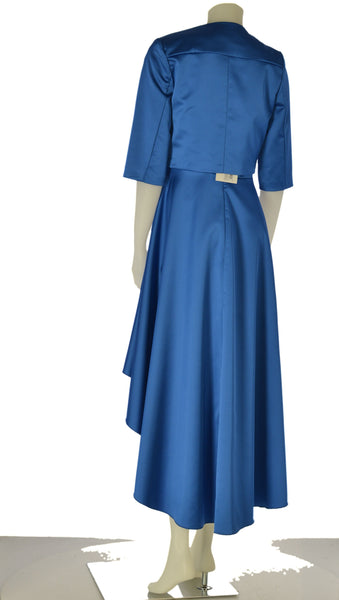COMPLETO ELEGANTE DONNA GABRIELLA ABITO COPRISPALLA RASO CERIMONIA ART. LENU