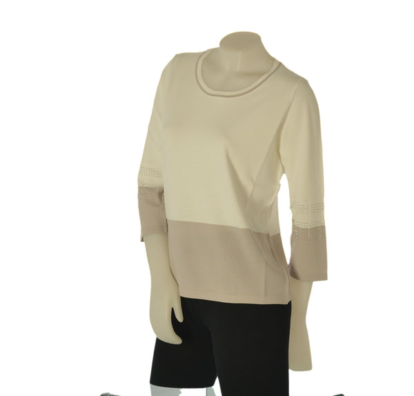 MAGLIA DONNA GAIA B MANICA 3/4 SCOLLO A GIRO VISCOSA STRASS ART. 263