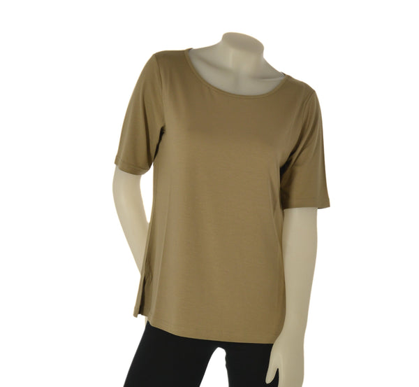 T-SHIRT DONNA GAIA B MANICA CORTA SCOLLO A GIRO SPACCHI VISCOSA ART. 607