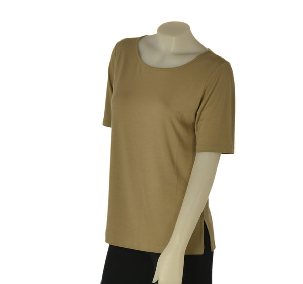 T-SHIRT DONNA GAIA B MANICA CORTA SCOLLO A GIRO SPACCHI VISCOSA ART. 607