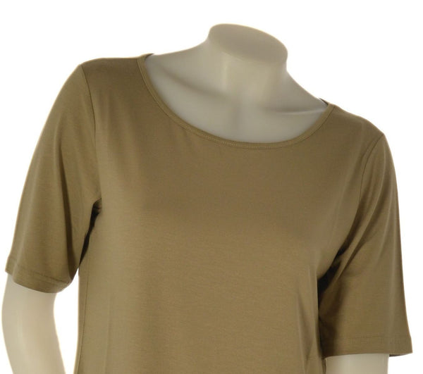 T-SHIRT DONNA GAIA B MANICA CORTA SCOLLO A GIRO SPACCHI VISCOSA ART. 607